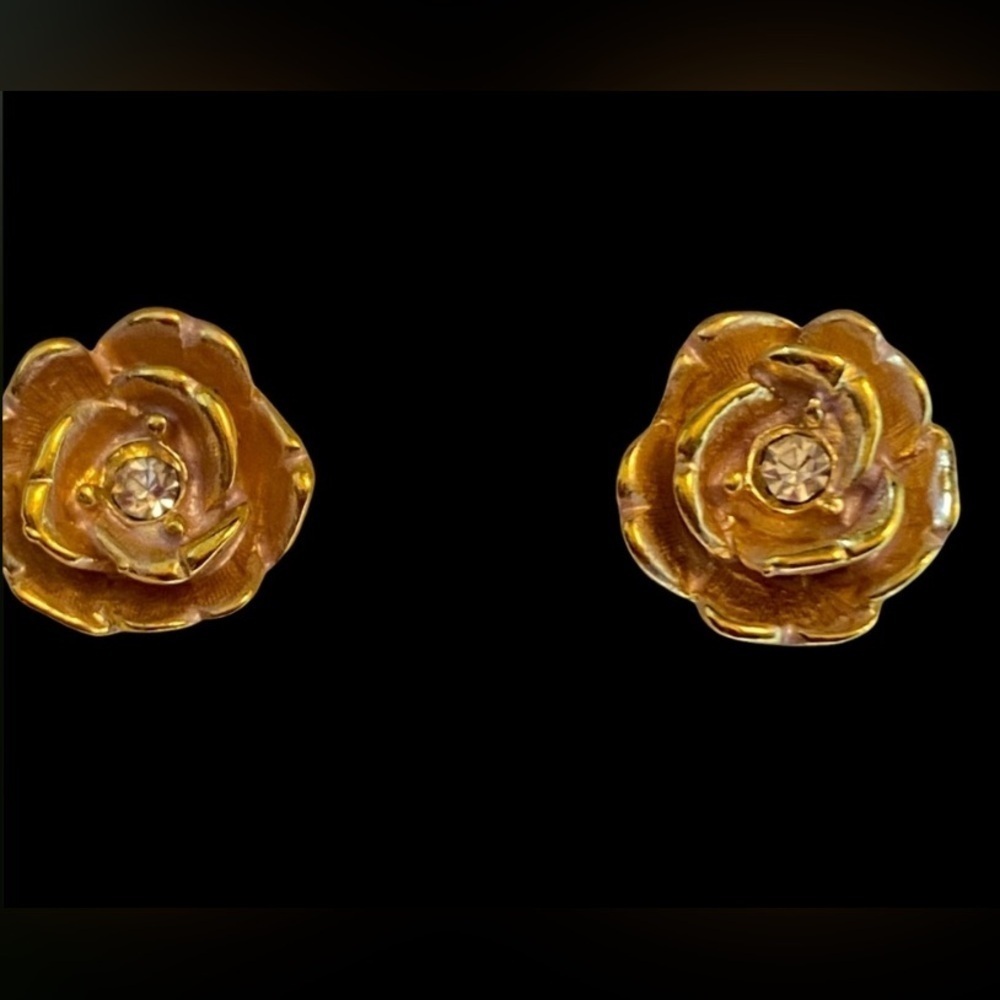 NWT vintage 1997 RJ Graziano England’s Rose Diana brooch & pierced earring set - Picture 6 of 14